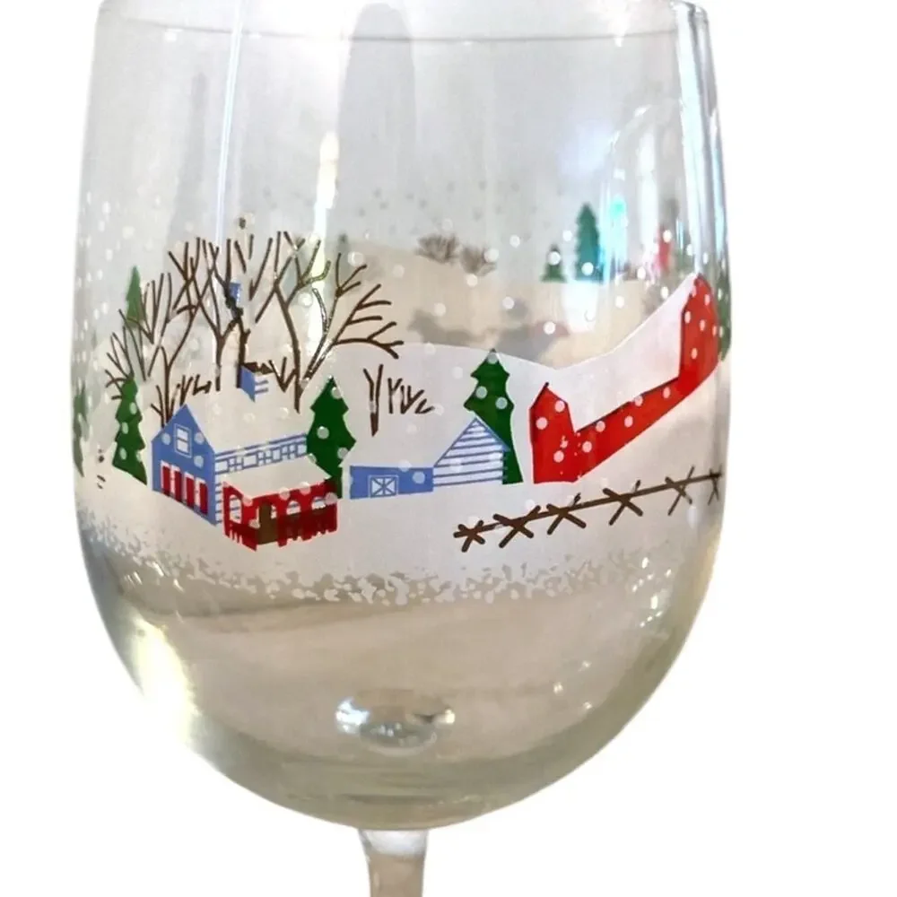 4 LENOX SLEIGHRIDE 12 OZ STEMMED WINE GLASS GOBLETS